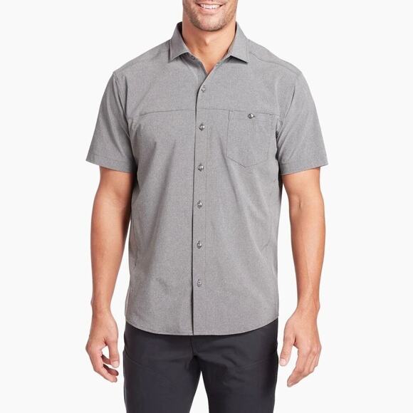 Kuhl OPTIMIZR Short Sleeve Tapered Fit Men’s Shirt Gray Sz Medium UV Protection - Picture 1 of 9